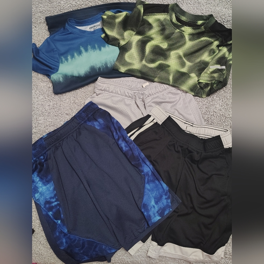 Kids' Active Short And Shirt Sets - Blue, Black, Gray Bundle